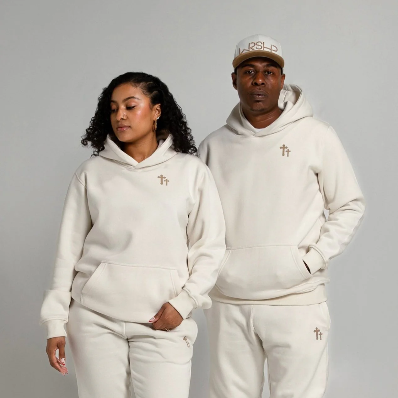 Carry My Cross Hoodie Basic- Cream - Image 4