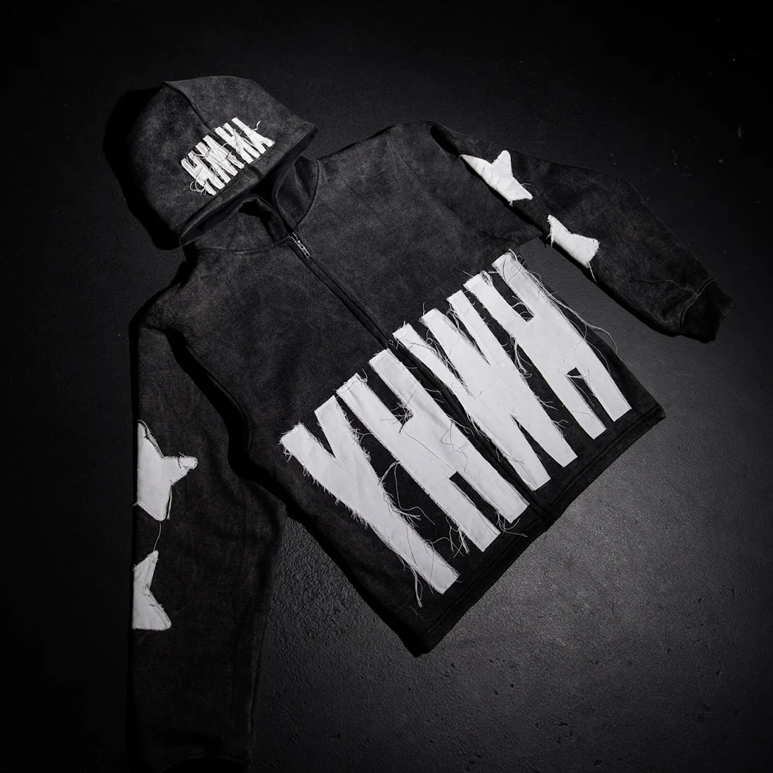 Distressed YHWH Star Zip Up - Image 5