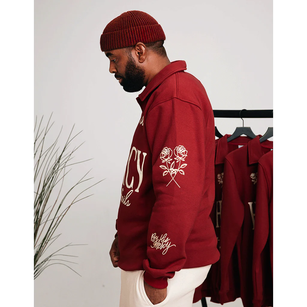 His MRCY Never Fails Collared Pullover - Image 4