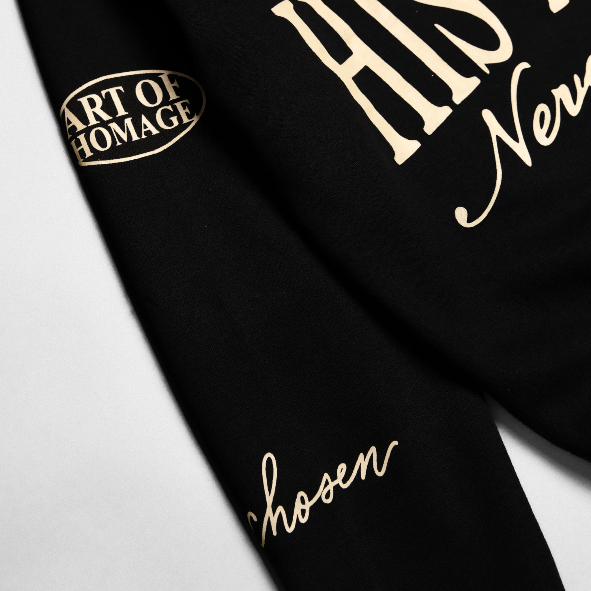 His MRCY Never Fails Collared Pullover-Black - Image 5