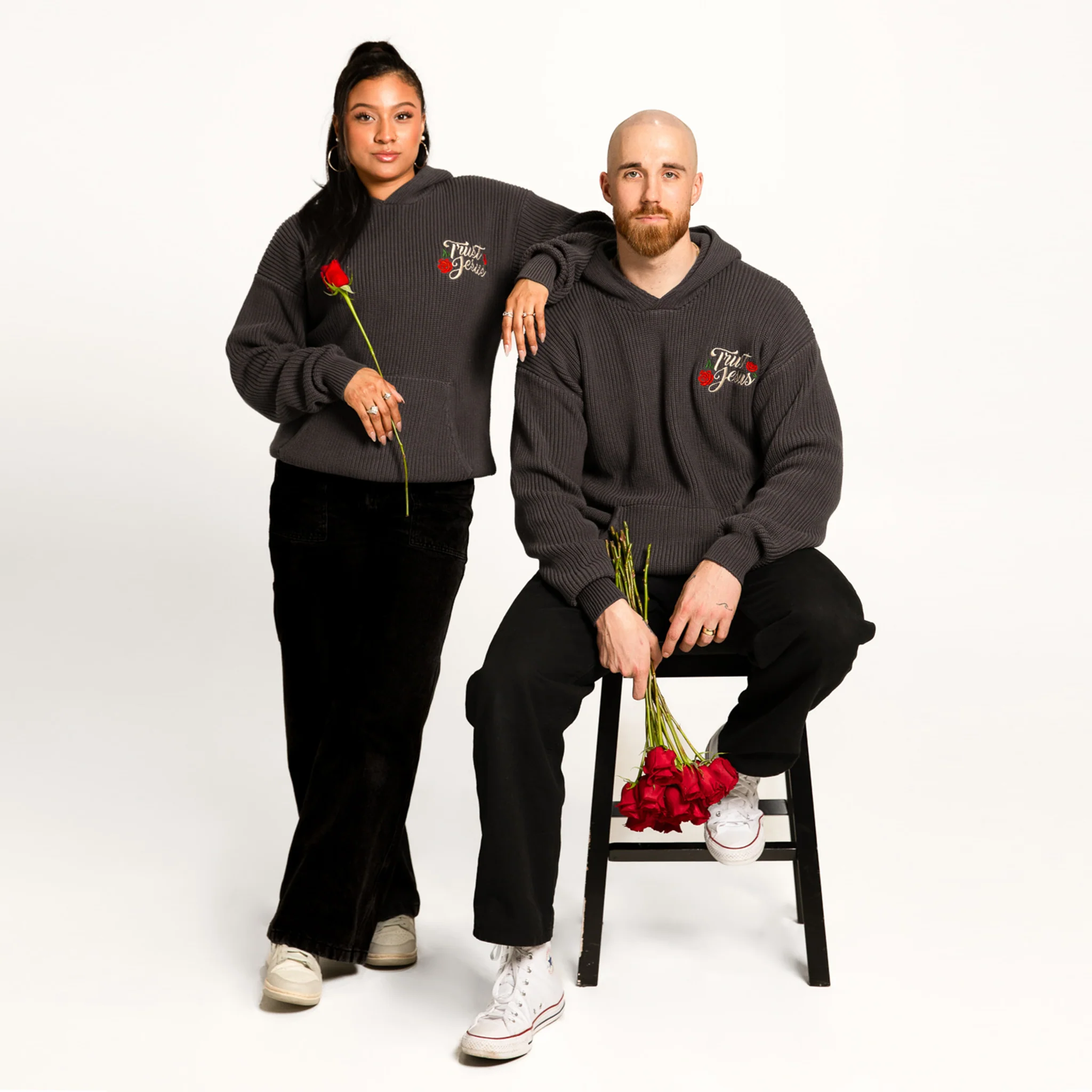 Chunky Knit Trust Jesus Hoodie - Image 4