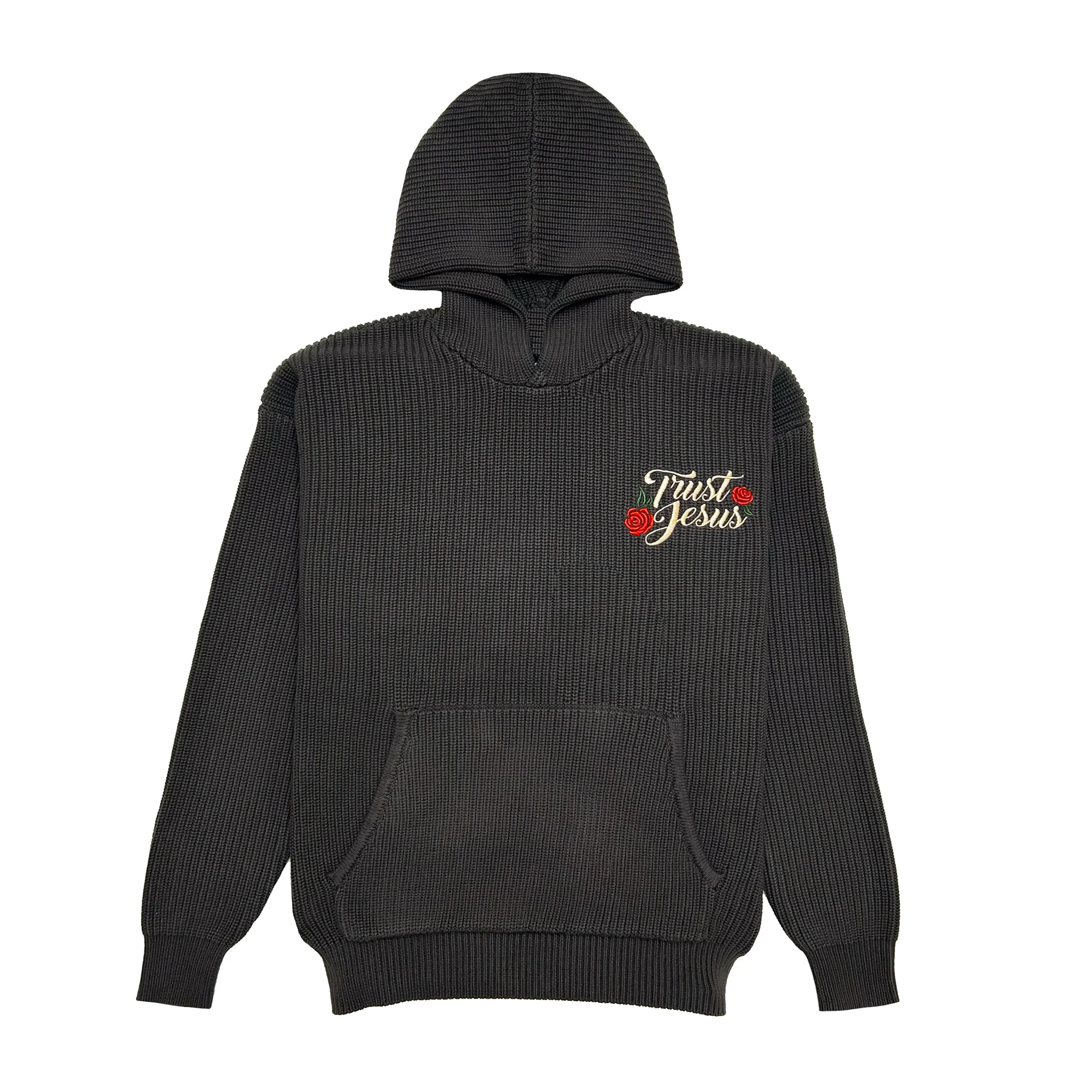Chunky Knit Trust Jesus Hoodie - Image 5